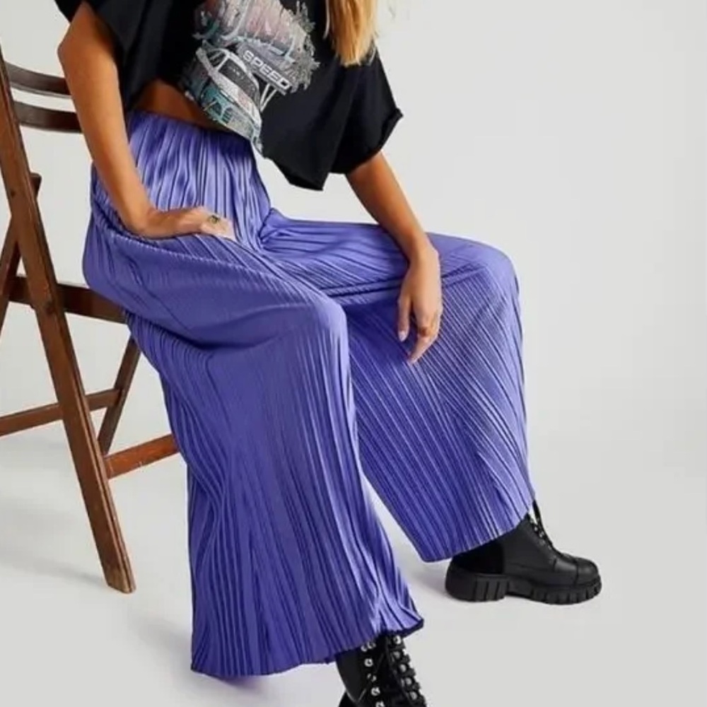 Free People Winona Pleated Flare Pants